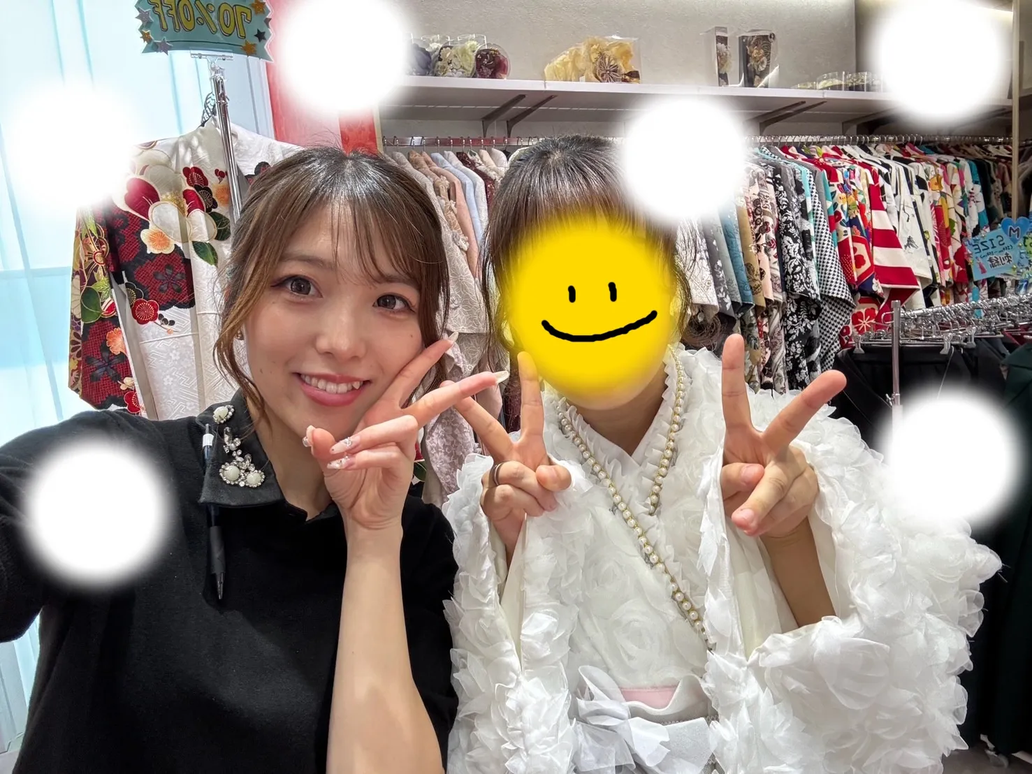 成人式　前撮り　梅田　白　フリフリ