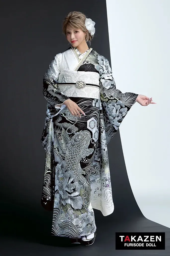 成人式　前撮り　梅田　モード　鯉　かっこいい　キラキラ