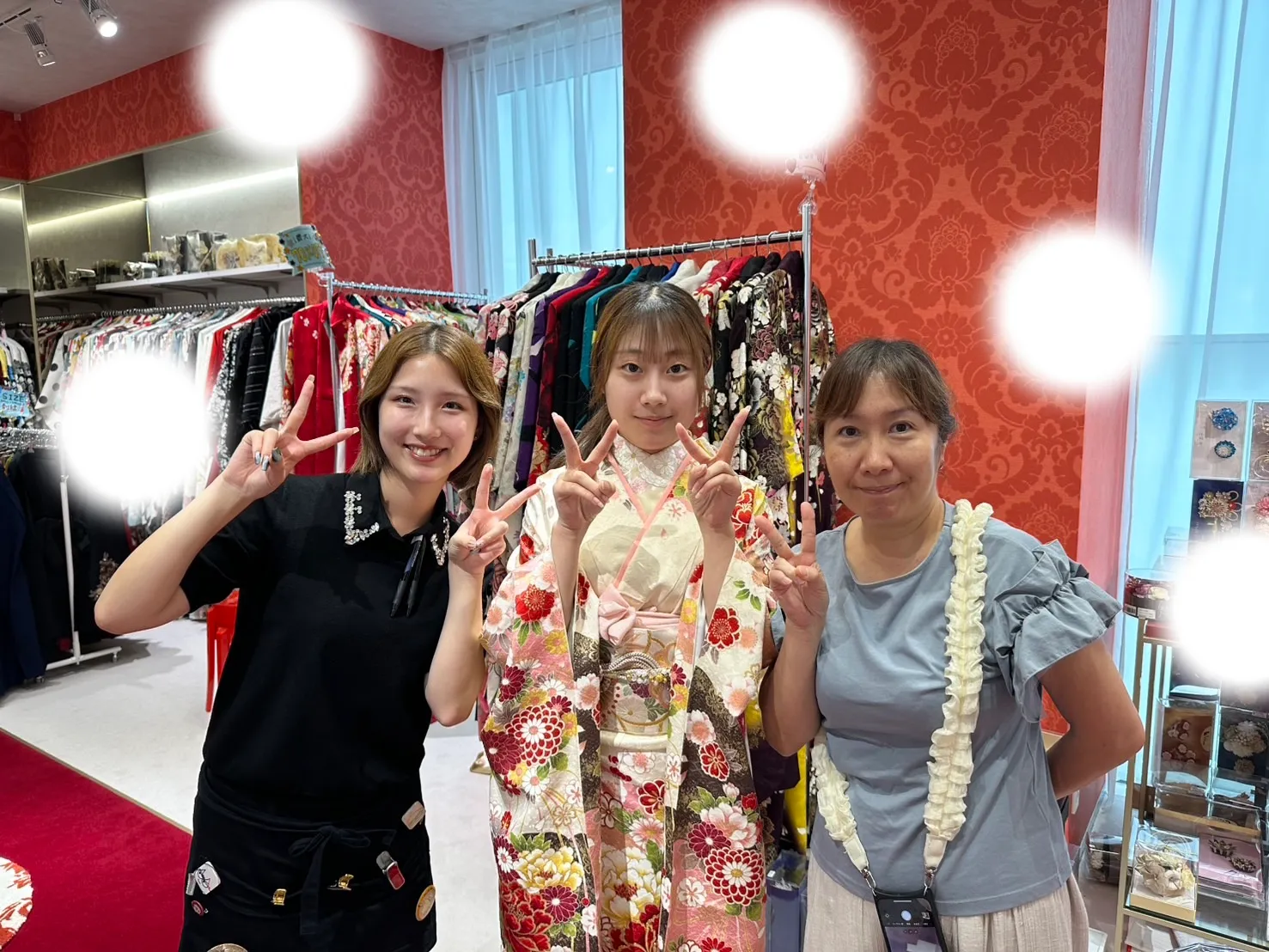 成人式　前撮り　梅田　振袖レンタル　ピンク　正統派古典　可愛い