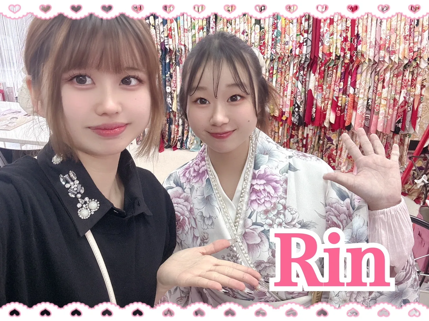 TAKAZEN　奈良　卒業式　袴　レンタルなえなのの二尺袖　くすみカラー/白　ボタン柄/花柄　淡い色　ボタニカル　おしとやか【通販可】　K24002