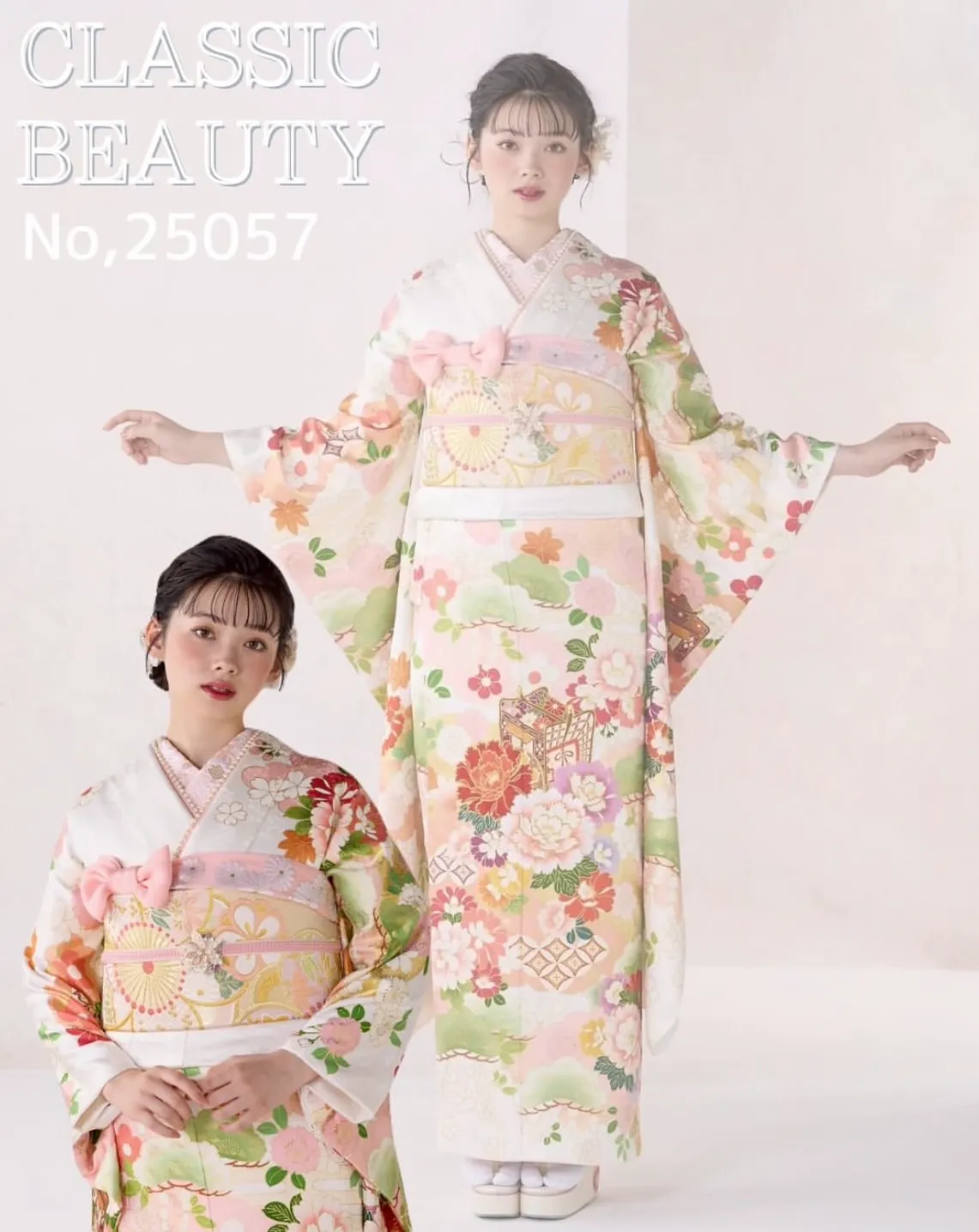 前撮り　振袖　撮影会古典柄かわいい