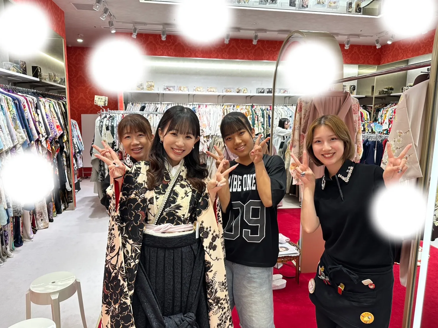 成人式　前撮り　梅田　袴　花ガラ　くすみ