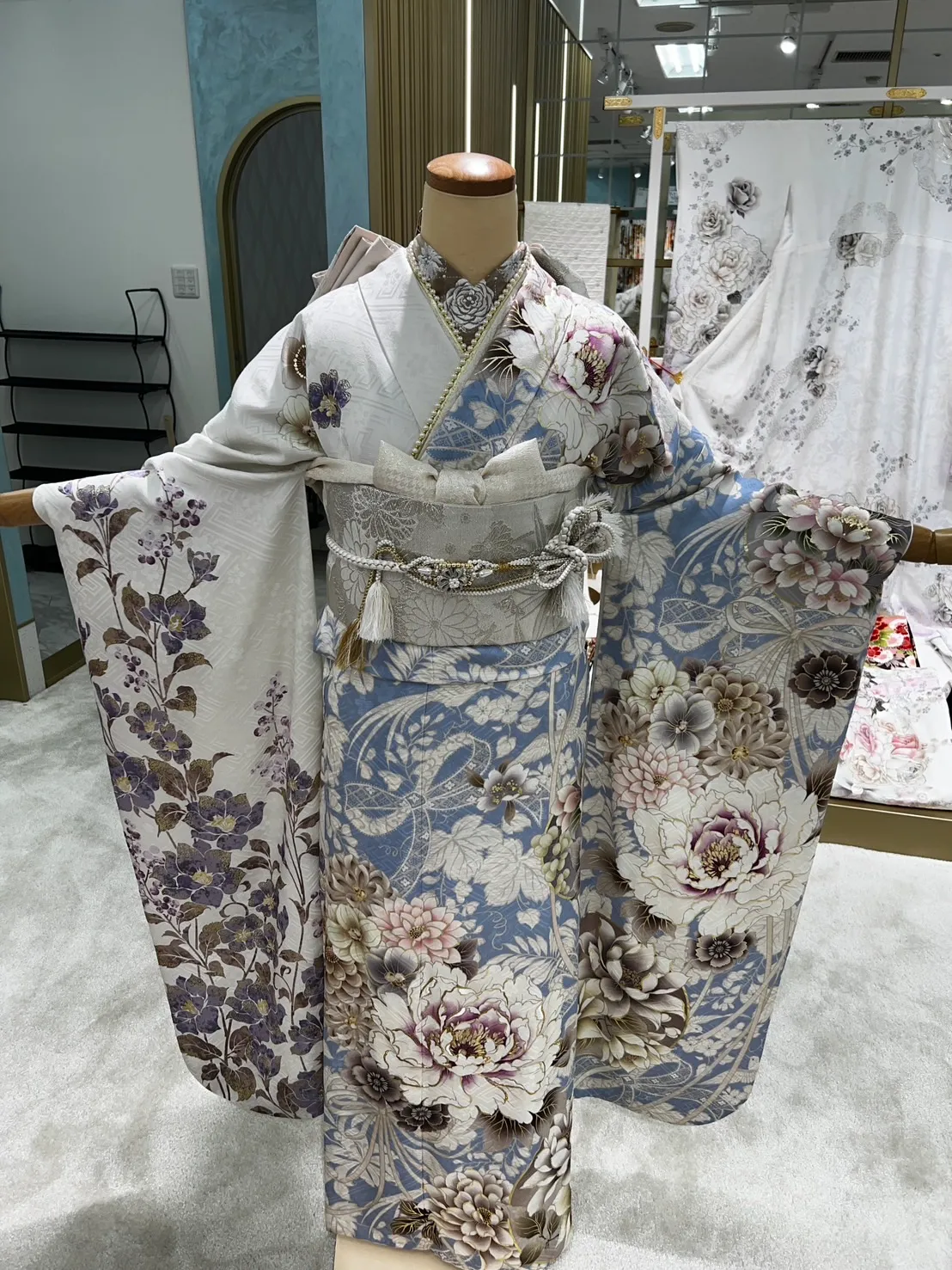 振袖レンタル　成人式　なんば　心斎橋　大阪　人気　前撮り　前撮り撮影会　水色　可愛い