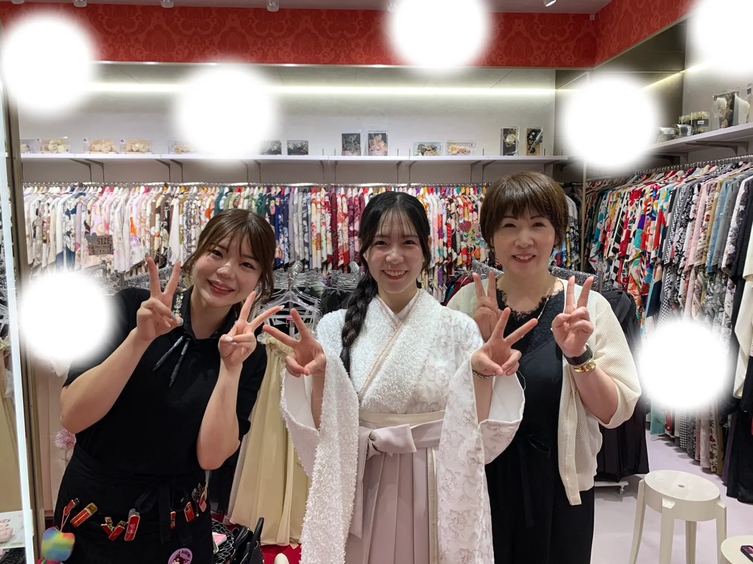 成人式　前撮り　梅田　袴　モコモコ　ピンク