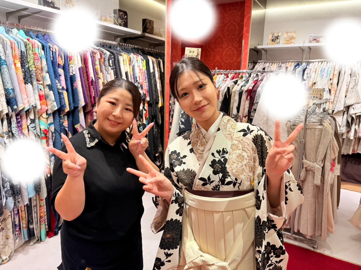 卒業式　袴　レンタル　くすみカラー　黒　イマドキ 可愛い