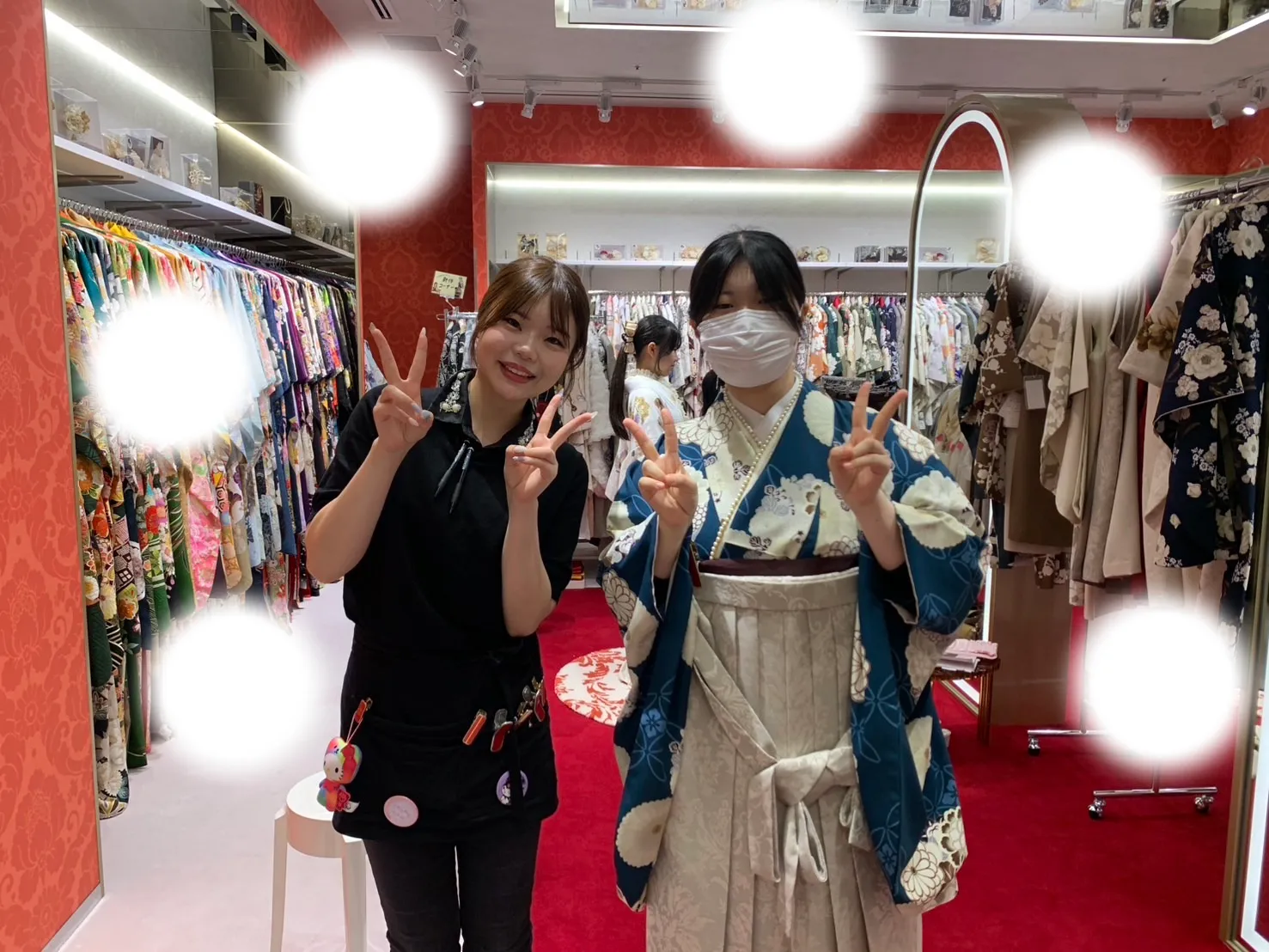 成人式　前撮り　梅田　袴　くすみ　青