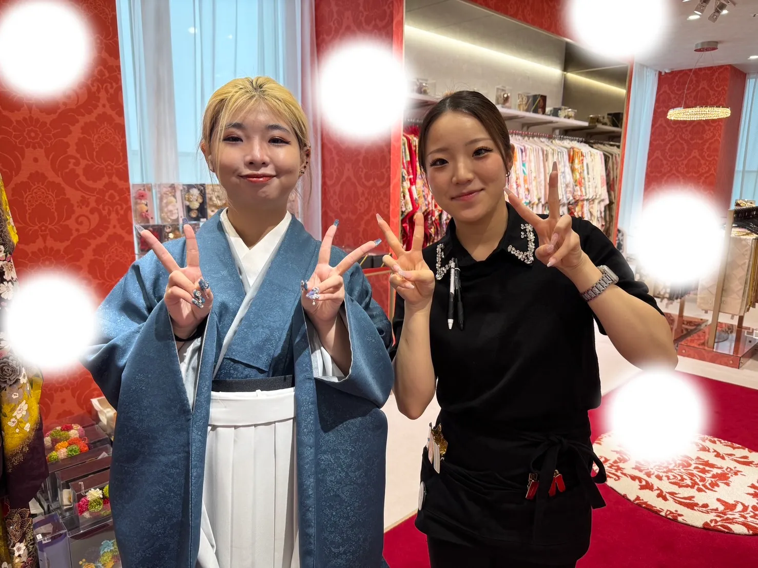 　梅田　袴　青　くすみ　かっこいい