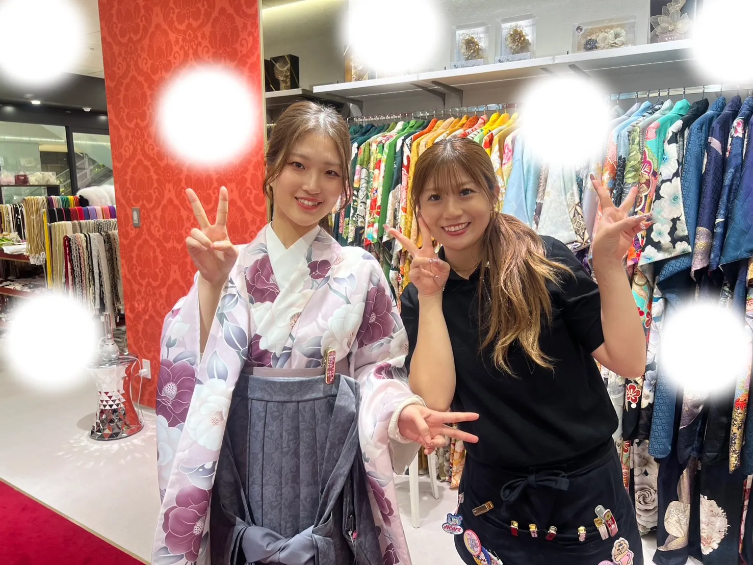 　梅田　袴　ピンク　かわいい　くすみ