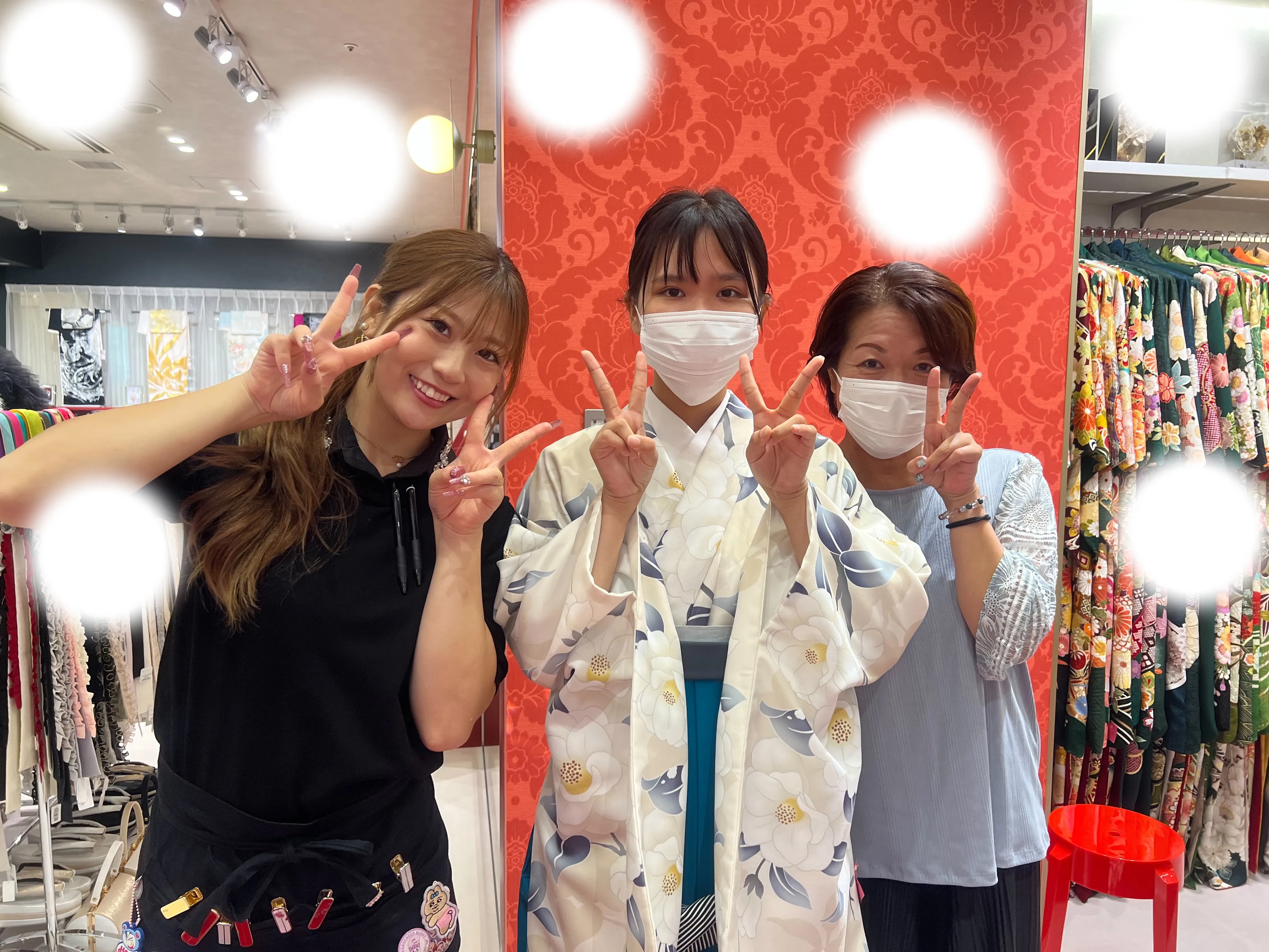 卒業式　袴　梅田　くすみ　水色