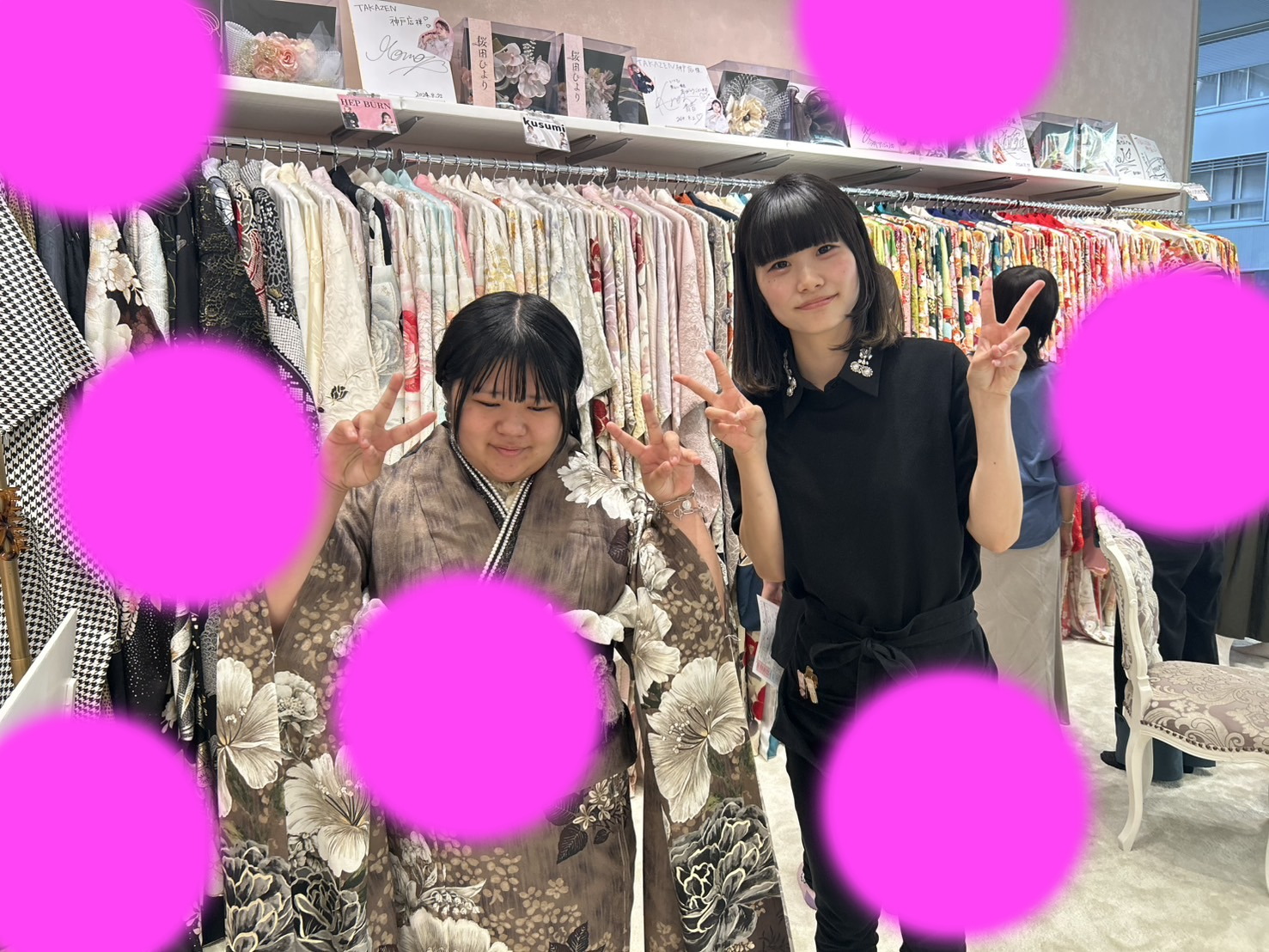 TAKAZEN神戸店　前撮り撮影会　イマドキ　カワイイ　コディネート　振袖　レンタル　袴　