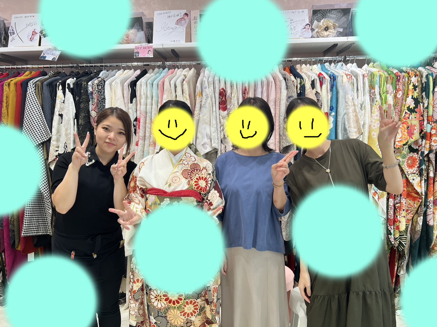 TAKAZEN神戸店　前撮り撮影会　イマドキ　カワイイ　コディネート　振袖　レンタル　袴　