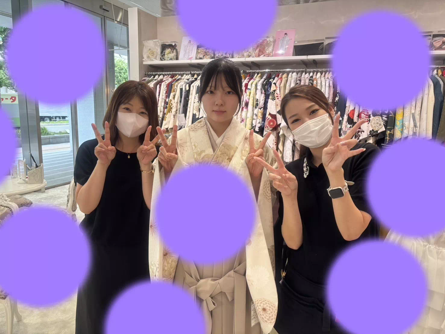 TAKAZEN神戸旧居留地店　卒業式　袴レンタル　くすみ系袴　カワイイ　イマドキ