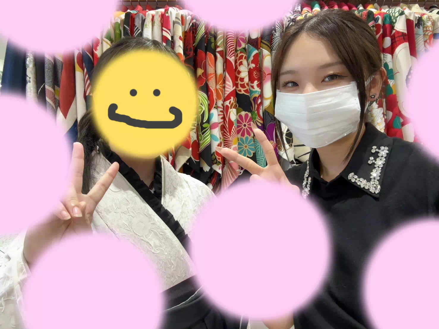 TAKAZEN姫路店　姫路市　成人式　卒業式　袴　振袖　イマドキ振袖　モノトーン　シンプル　ピンク　黒