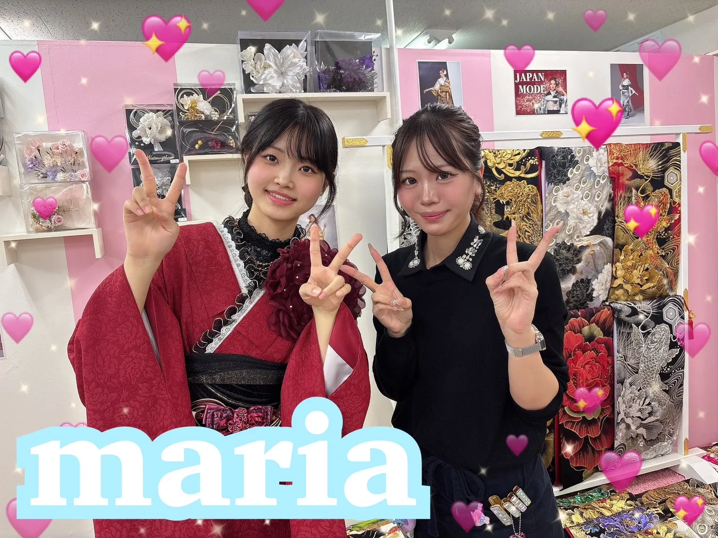 TAKAZEN　奈良　振袖　レンタル　赤色振袖　バラ　ローズ　個性派　被らない　可愛い　イマドキ　お洒落　目立つ　キラキラ　レースインナー　フリル