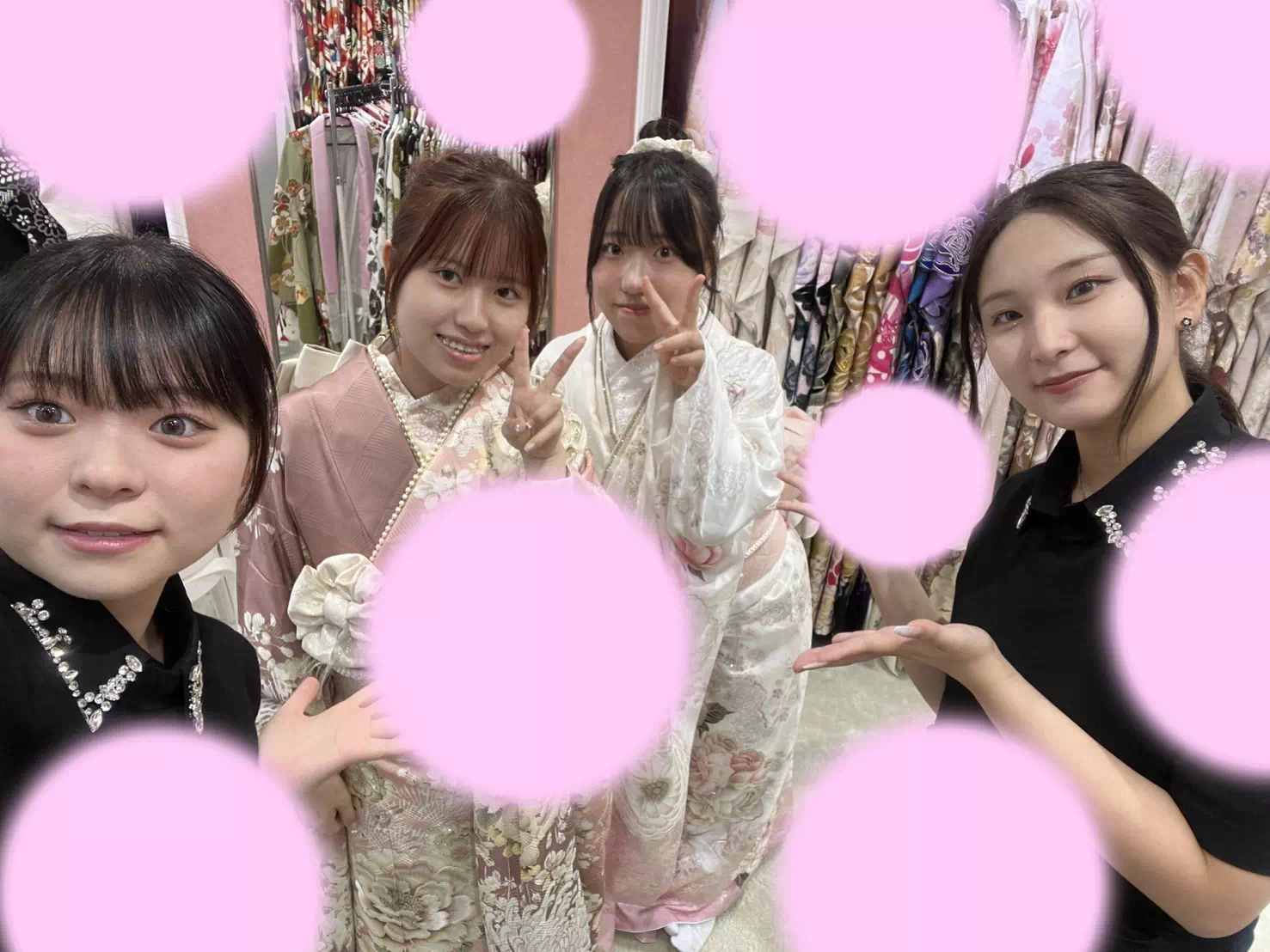 TAKAZEN姫路店　姫路市　成人式　卒業式　袴　振袖　イマドキ振袖　キラキラ　ヘップバーン　　白　金