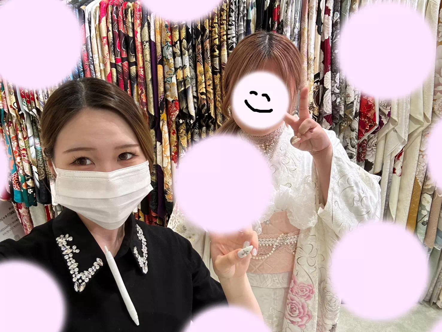 TAKAZEN姫路店　姫路市　成人式　卒業式　袴　振袖　イマドキ振袖　キラキラ　ヘップバーン　　白　金
