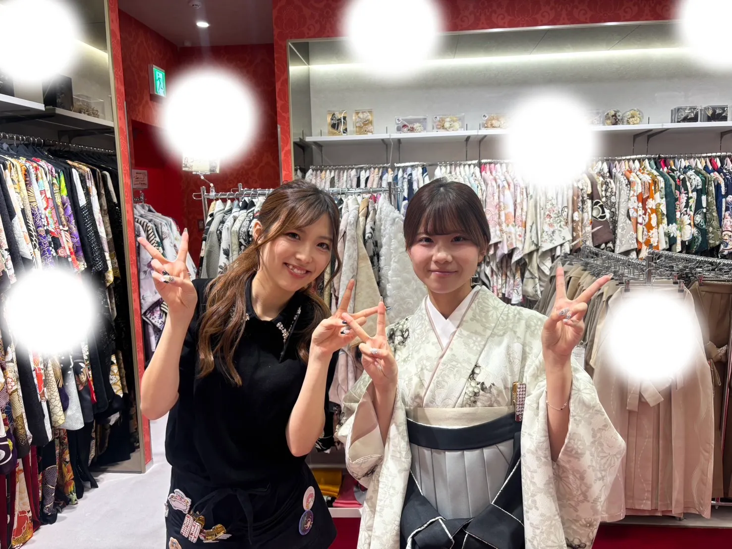 袴　梅田　くすみ　青