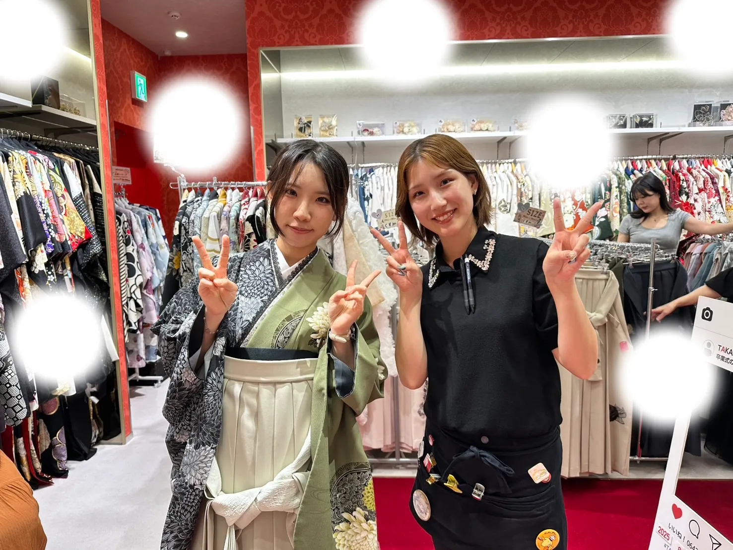 袴　前撮り　梅田　緑　グレー　かっこいい　くすみ