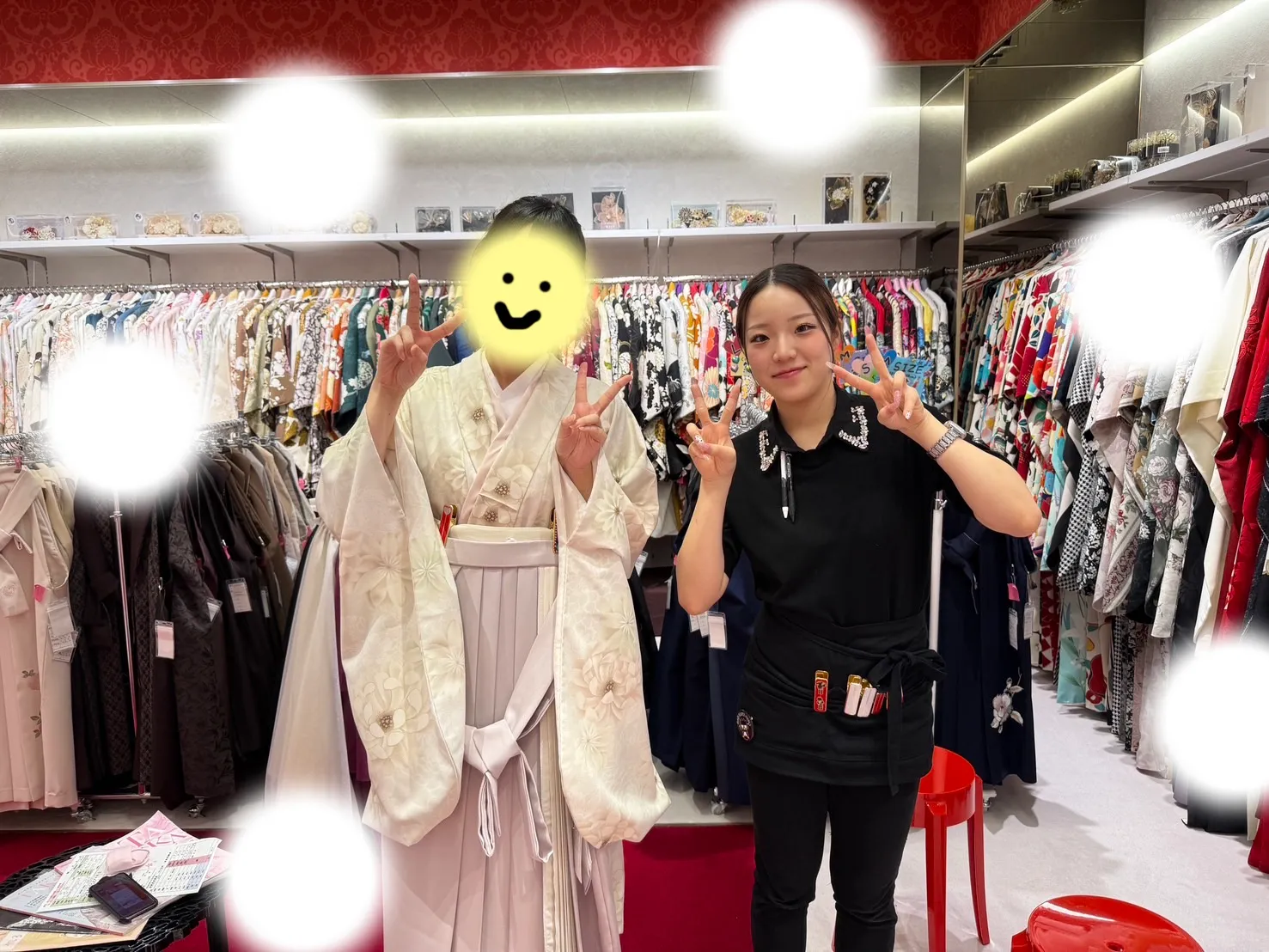 成人式　前撮り　梅田　袴　くすみ　ピンク