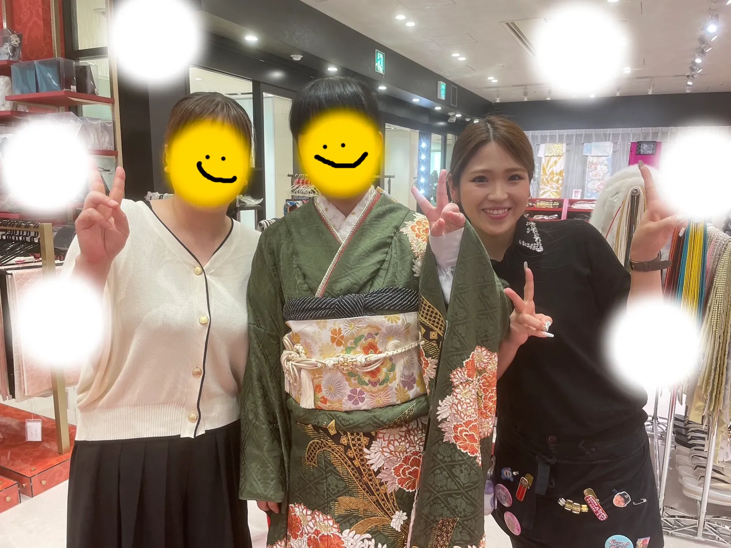 成人式　前撮り　梅田　プレミアム古典　緑