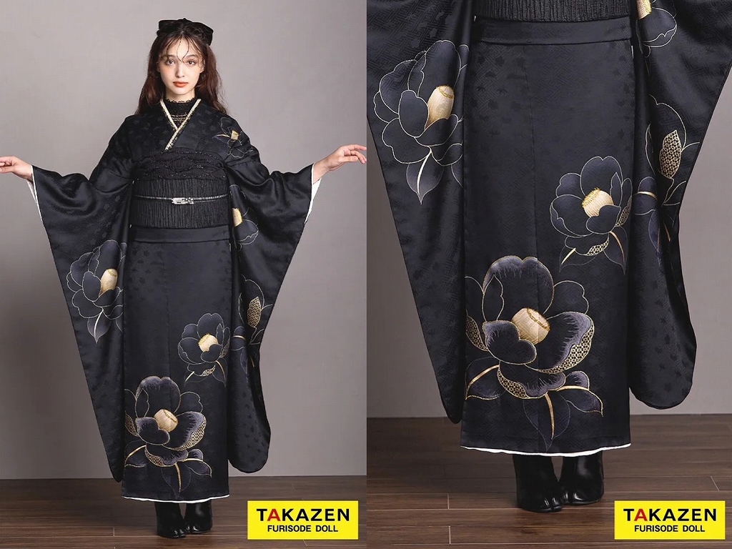 TAKAZEN　奈良　振袖　レンタル　赤色振袖　バラ　ローズ　個性派　被らない　可愛い　イマドキ　お洒落　目立つ　キラキラ　レースインナー　フリル