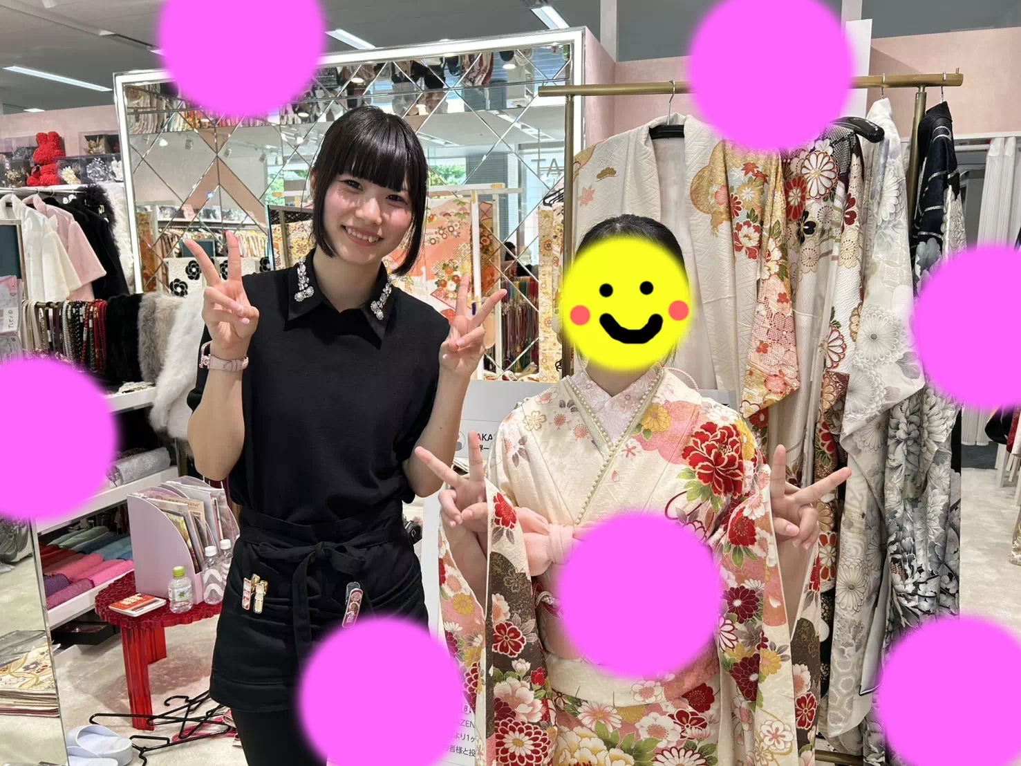 TAKAZEN神戸店　前撮り撮影会　イマドキ　カワイイ　コディネート　振袖　レンタル　袴　
