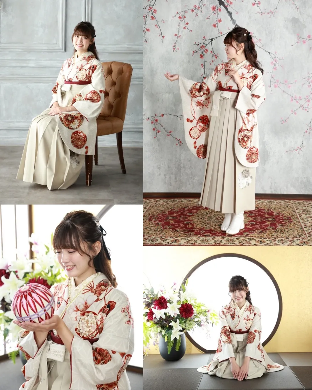 TAKAZEN　タカゼン　袴　前撮り　スタジオ　古典　