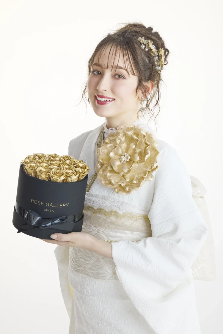 成人式振袖レンタル ヘップバーン ローズ エレガント 白金