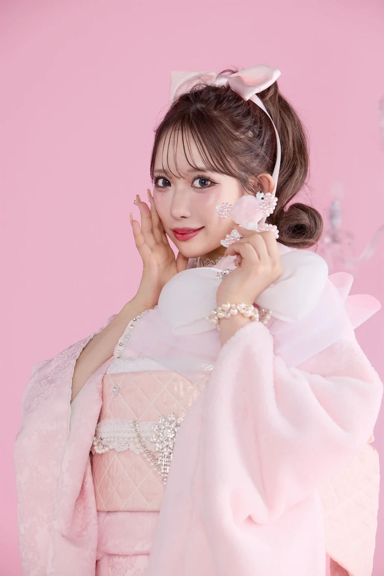 成人式振袖レンタル ヘップバーン シュシュ リボン付き振袖 ふわふわ