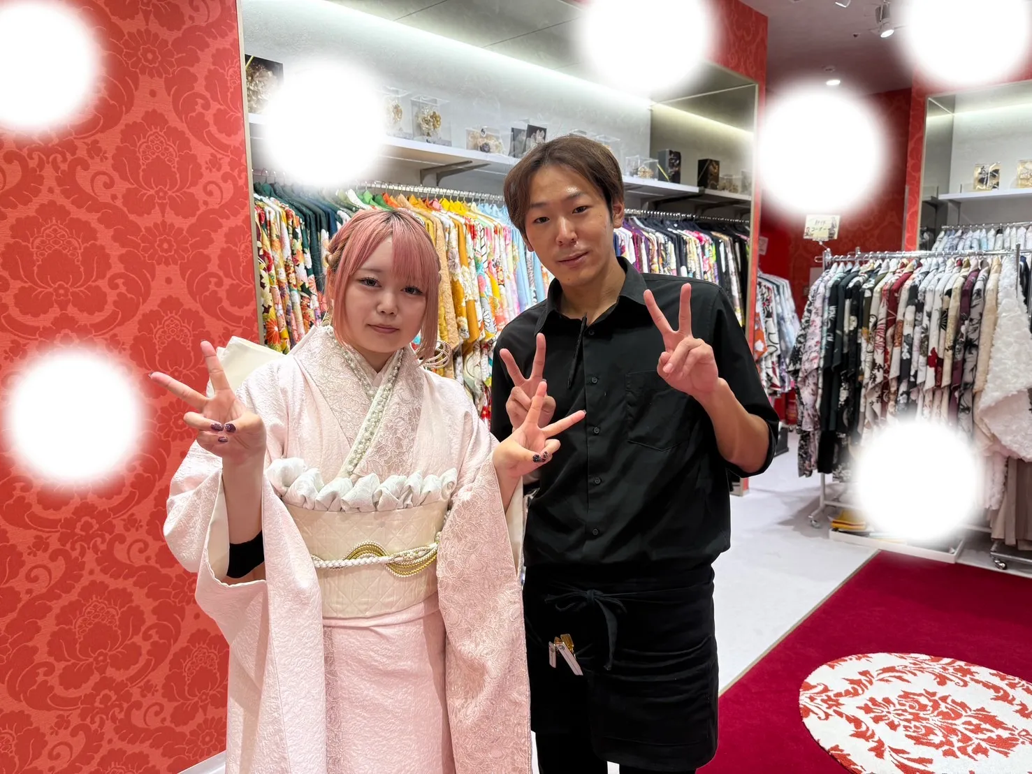 成人式　前撮り　梅田 くすみ　ピンク　かわいい　
