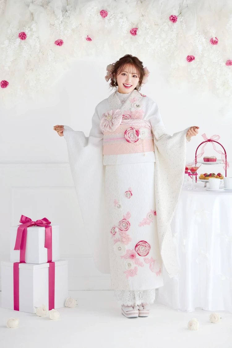 成人式振袖レンタル ヘップバーン ミニョン 立体花 かわいい