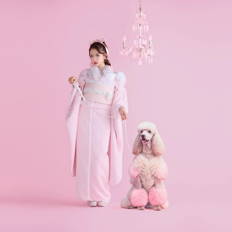 成人式振袖レンタル ヘップバーン シュシュ リボン付き振袖 ふわふわ