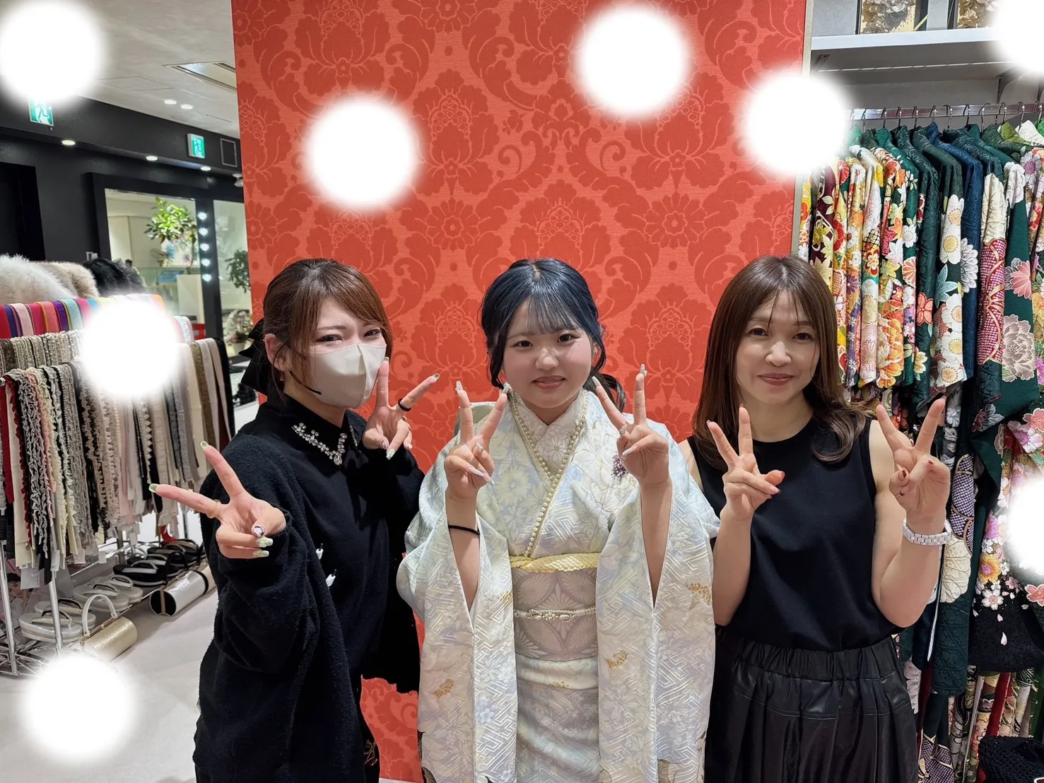 成人式　振袖　梅田 水色