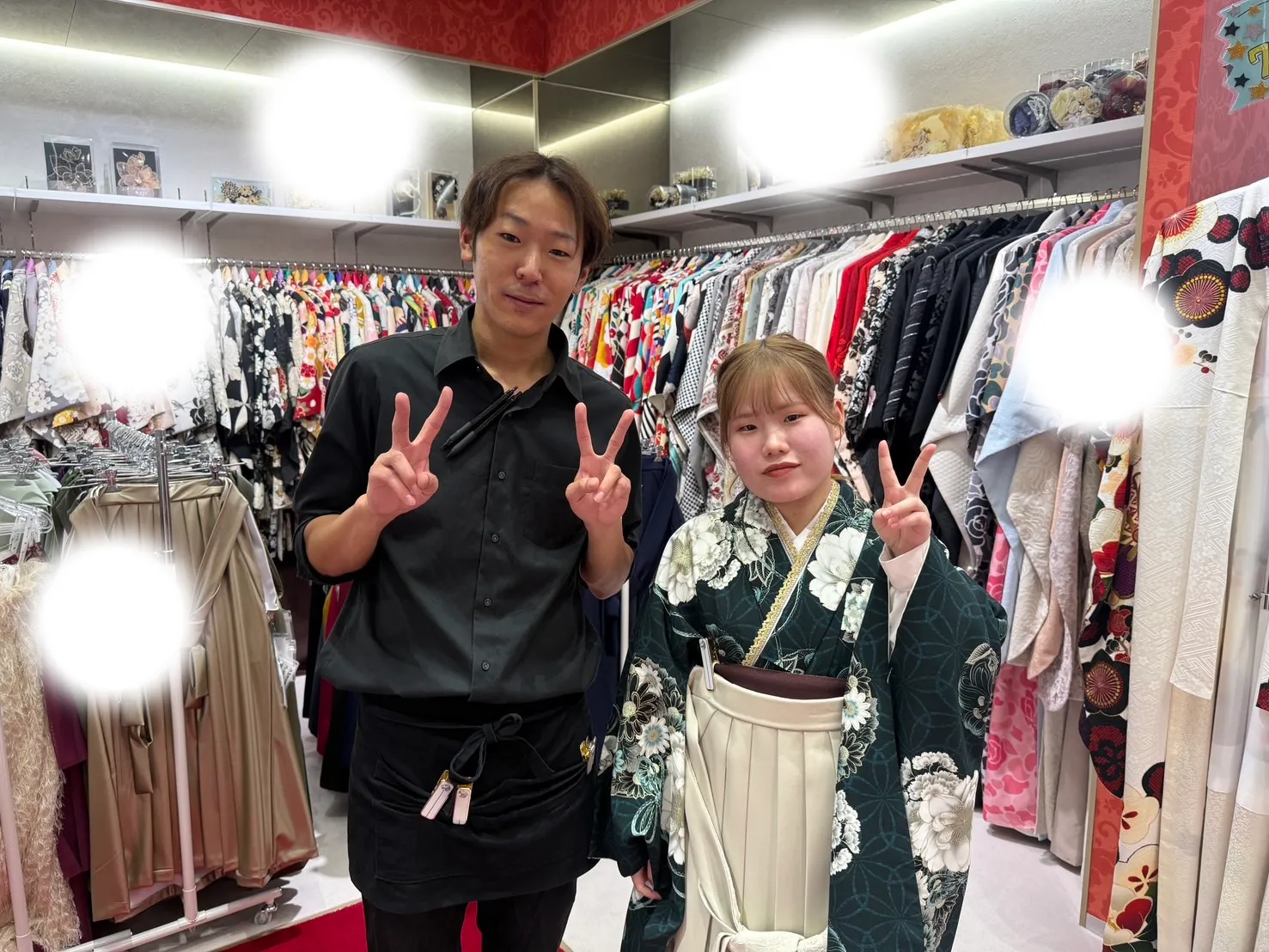 卒業式　袴　レンタル　緑色　古典　かわいい　中村里紗