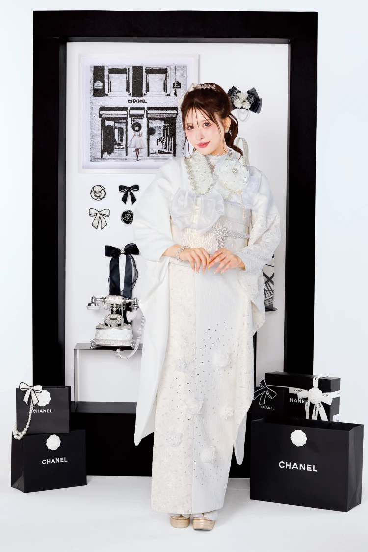 成人式振袖レンタル ヘップバーン シュシュ リボン付き振袖