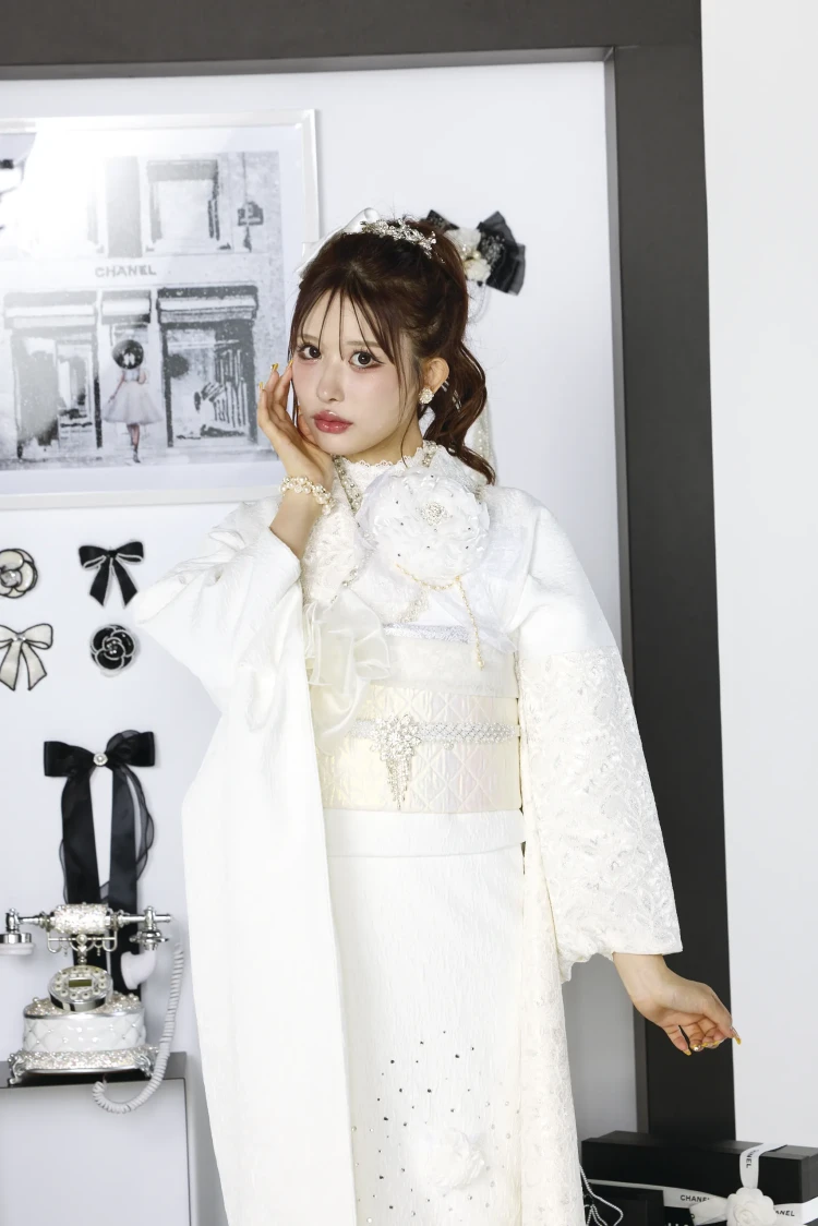 成人式振袖レンタル ヘップバーン シュシュ リボン付き振袖