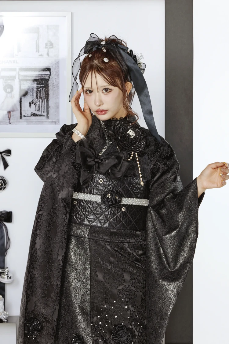 成人式振袖レンタル ヘップバーン シュシュ リボン付き振袖