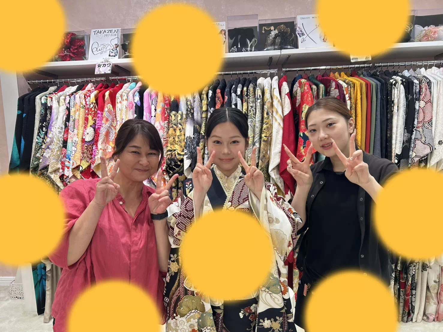 TAKAZEN神戸店　前撮り撮影会　イマドキ　カワイイ　コディネート　振袖　レンタル　袴　　古典