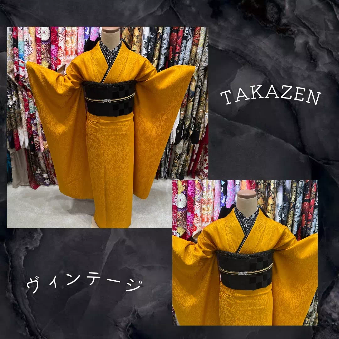TAKAZEN神戸旧居留地店　成人式　カッコイイ　イマドキ　無地振袖　振袖レンタル