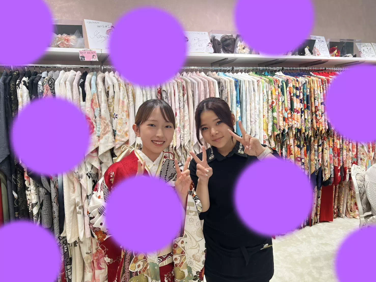 TAKAZEN神戸店　前撮り撮影会　イマドキ　カワイイ　コディネート　振袖　レンタル　袴　　古典