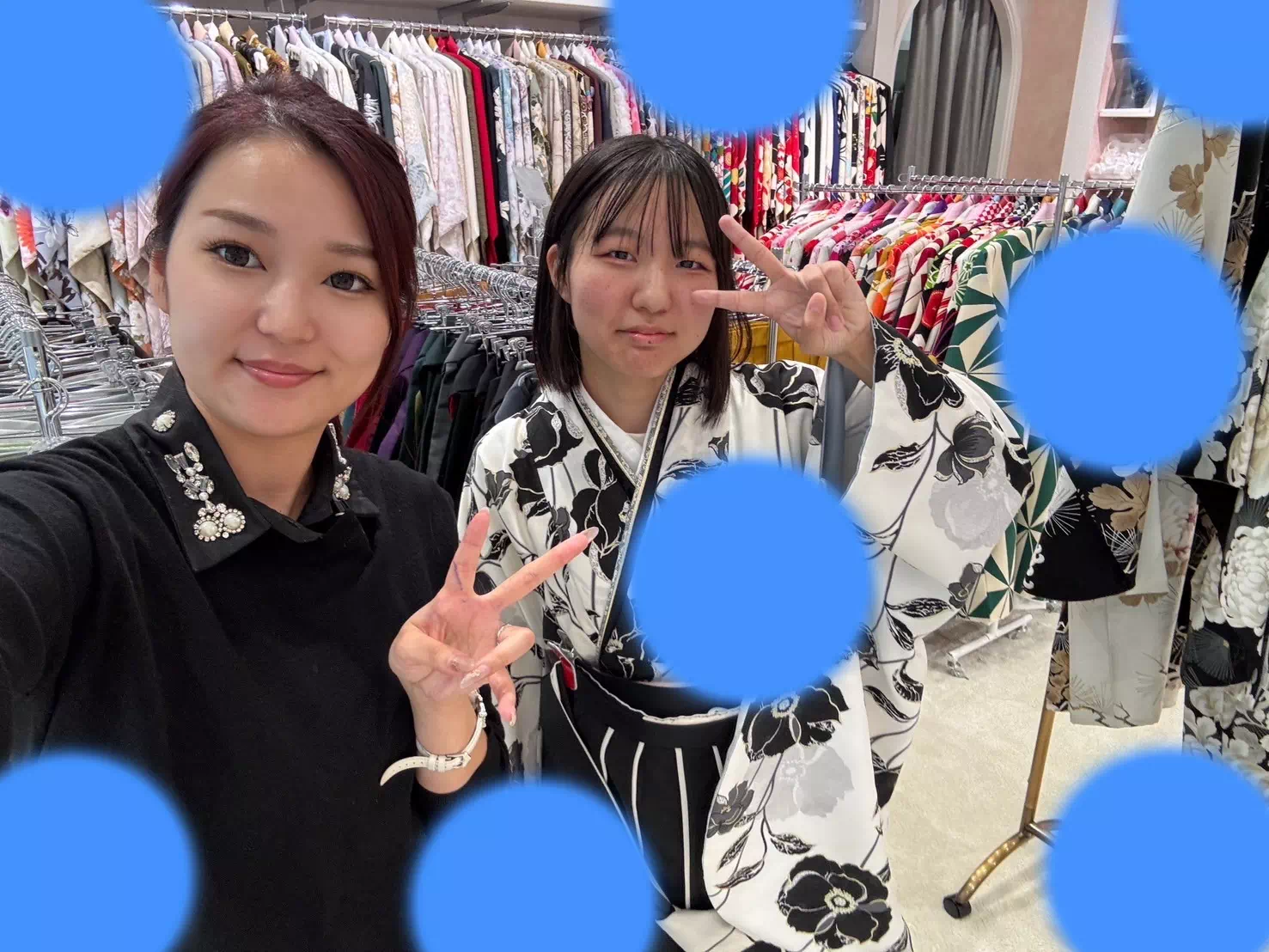 TAKAZEN神戸旧居留地店　前撮り撮影会　イマドキ　カワイイ　コディネート　振袖　レンタル　袴　モノトーンカラー