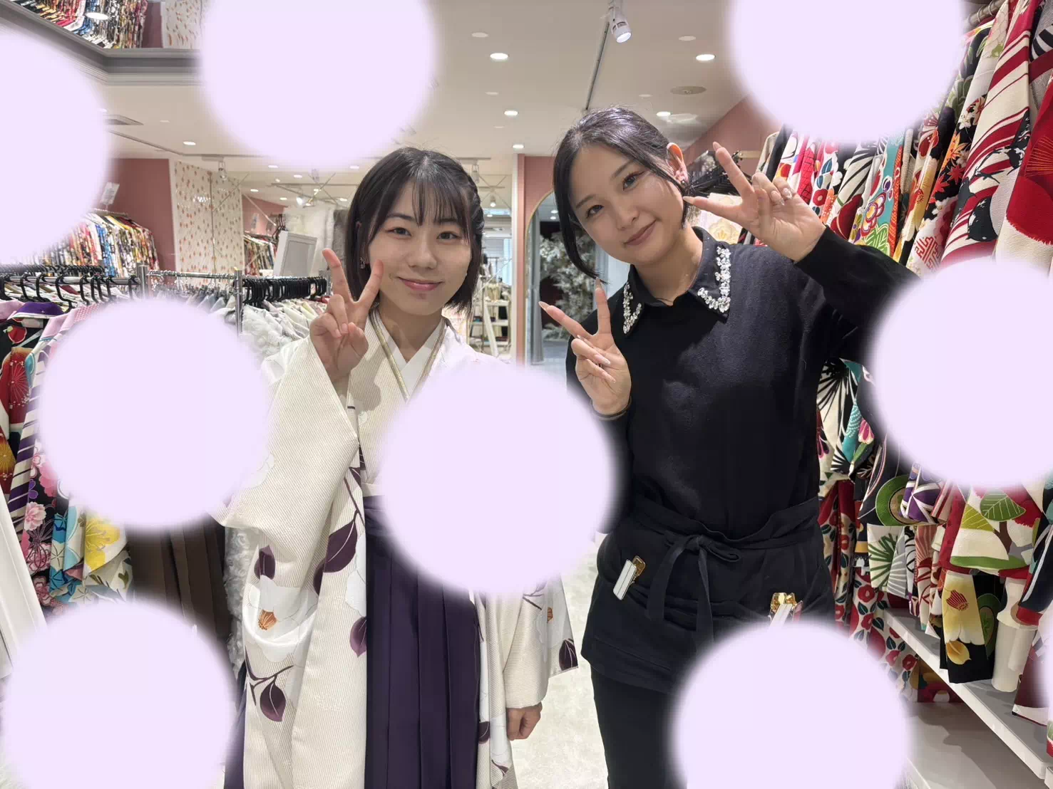TAKAZEN姫路店　姫路市　卒業式　袴　チェック　チョーカー　リボン　黒　