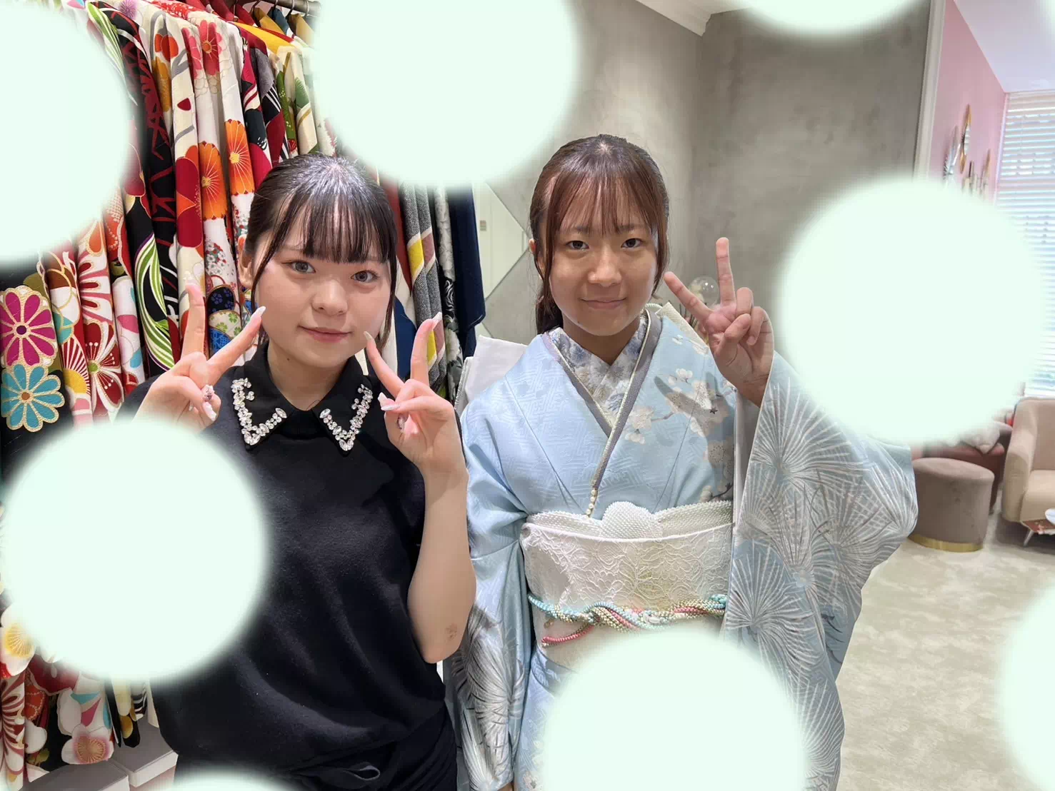TAKAZEN姫路店　姫路市　成人式　卒業式　袴　振袖　イマドキ振袖　水色　高砂