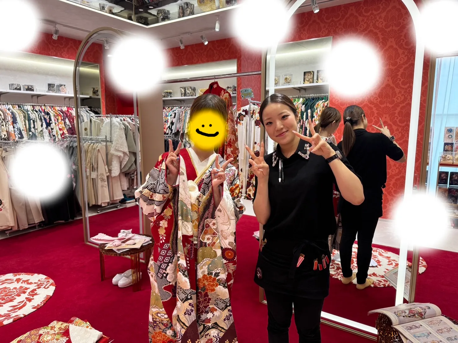 成人式　振袖　梅田　赤色
