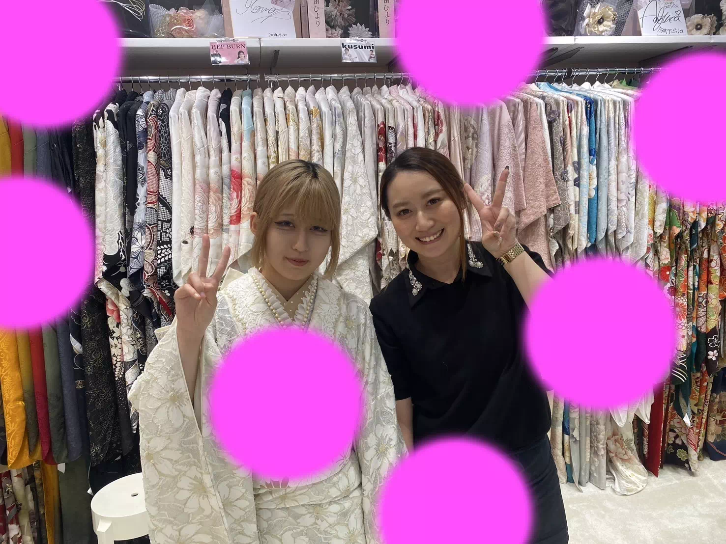 TAKAZEN神戸店　前撮り撮影会　イマドキ　カワイイ　コディネート　振袖　レンタル　袴　　レース　白