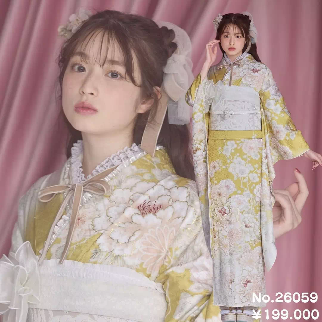 TAKAZEN姫路店　姫路市　成人式　卒業式　袴　振袖　イマドキ振袖　キラキラ　ヘップバーン　　ブラックレーベル　ドット柄　スカート