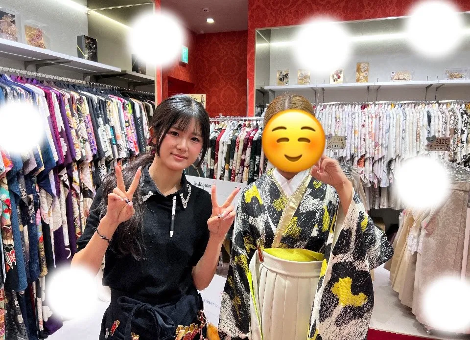 成人式　前撮り　梅田　袴レンタル　パイソン柄　モード