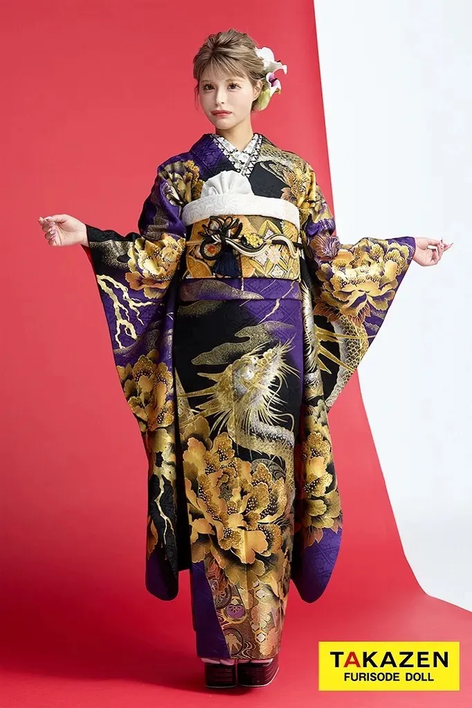 成人式　前撮り　梅田　キラキラ龍　TAKAZENオリジナル