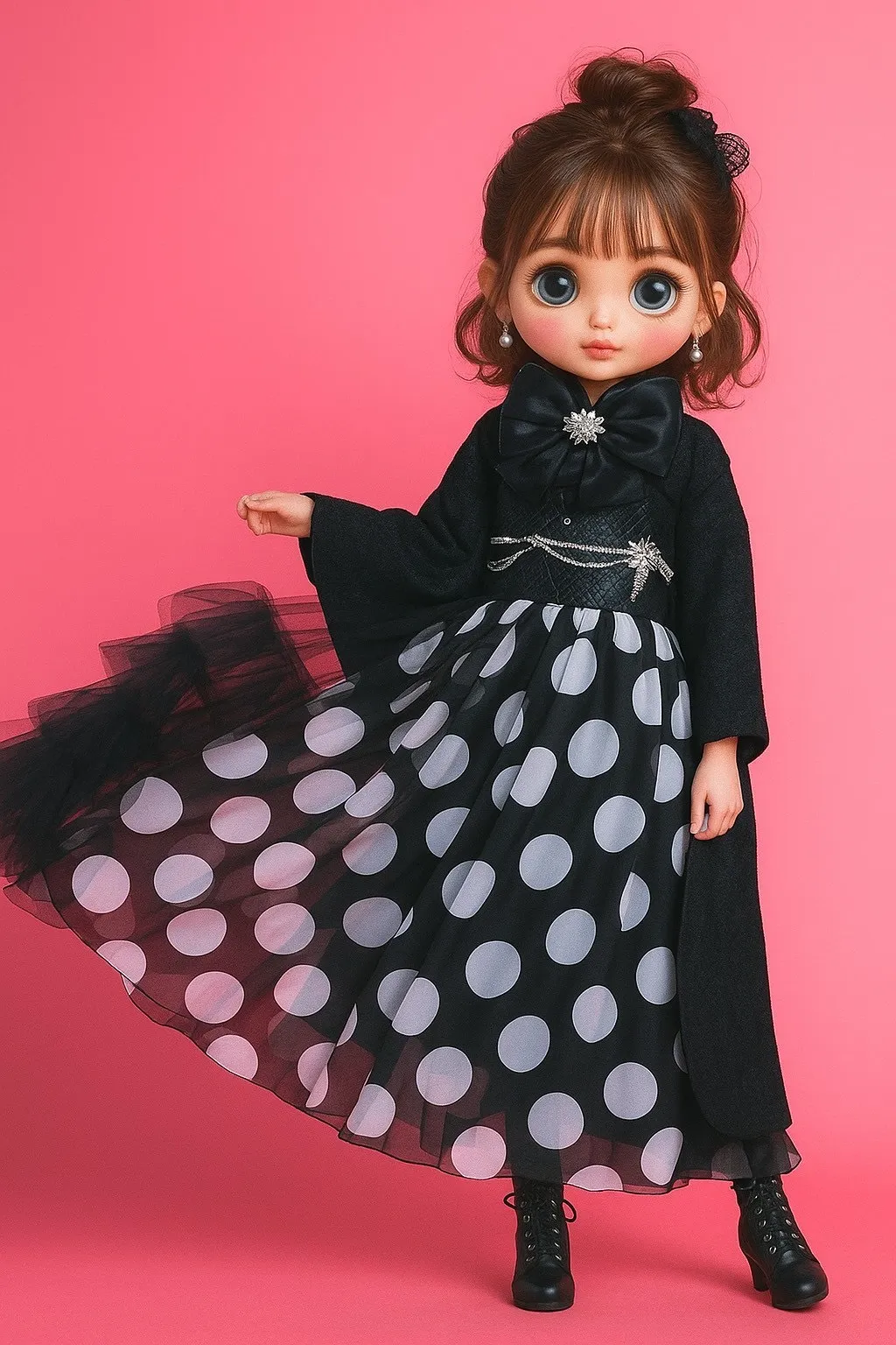 成人式　振袖レンタル　TAKAZENオリジナル　AI加工　ブライス人形　かわいい　ブラックレーベル