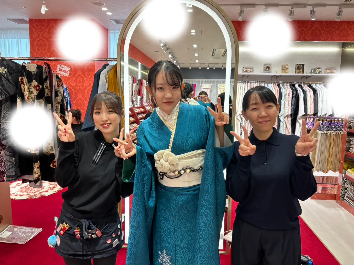 成人式　前撮り　フォトプラン　青色　無地　綺麗